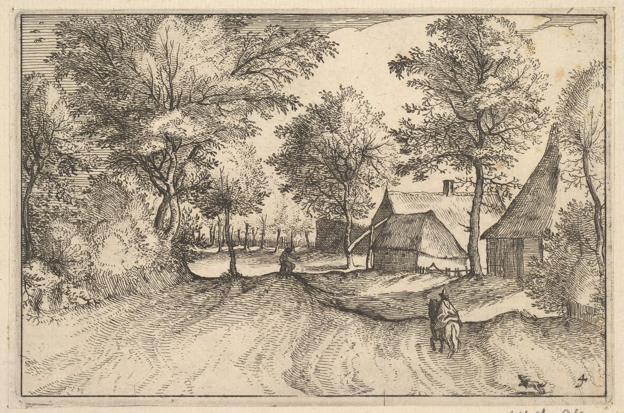 Village Road, levy 4 Brabantin herttuakunnasta, n. 1610 tekijältä Claes Jansz Visscher