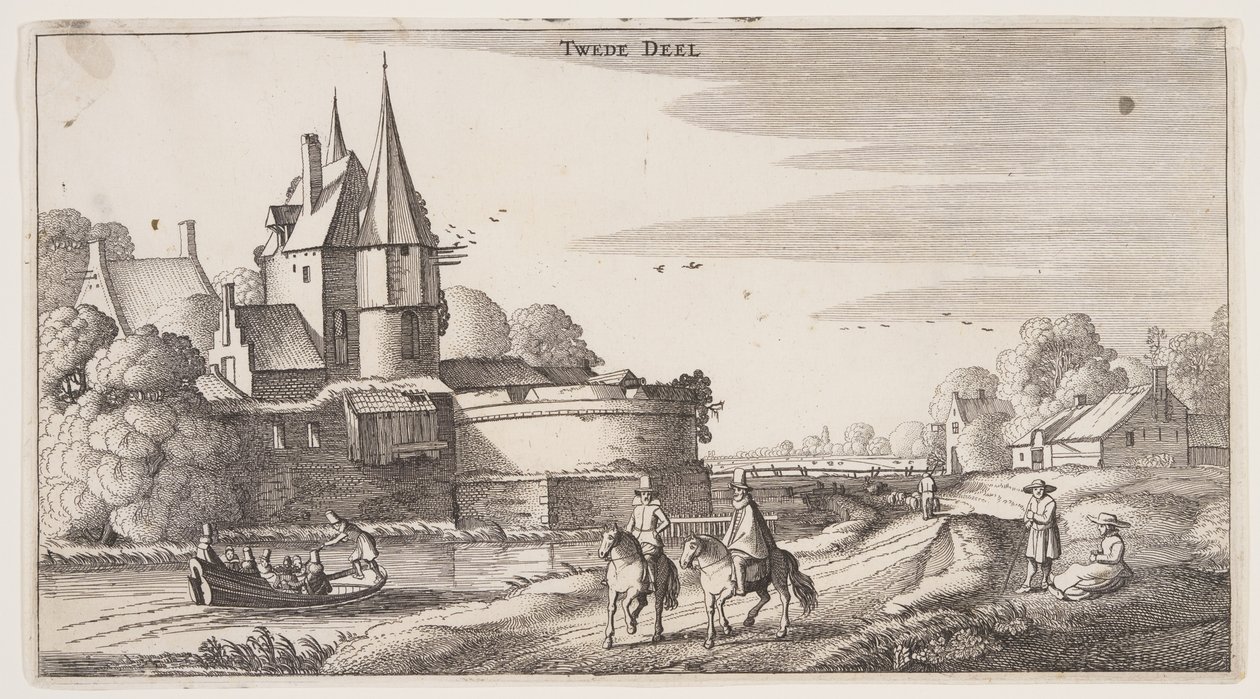 Maantie kylän ja bastionin varrella, teoksesta Landscapes (Playsante Lantschappen) tekijältä Claes Jansz. Visscher II