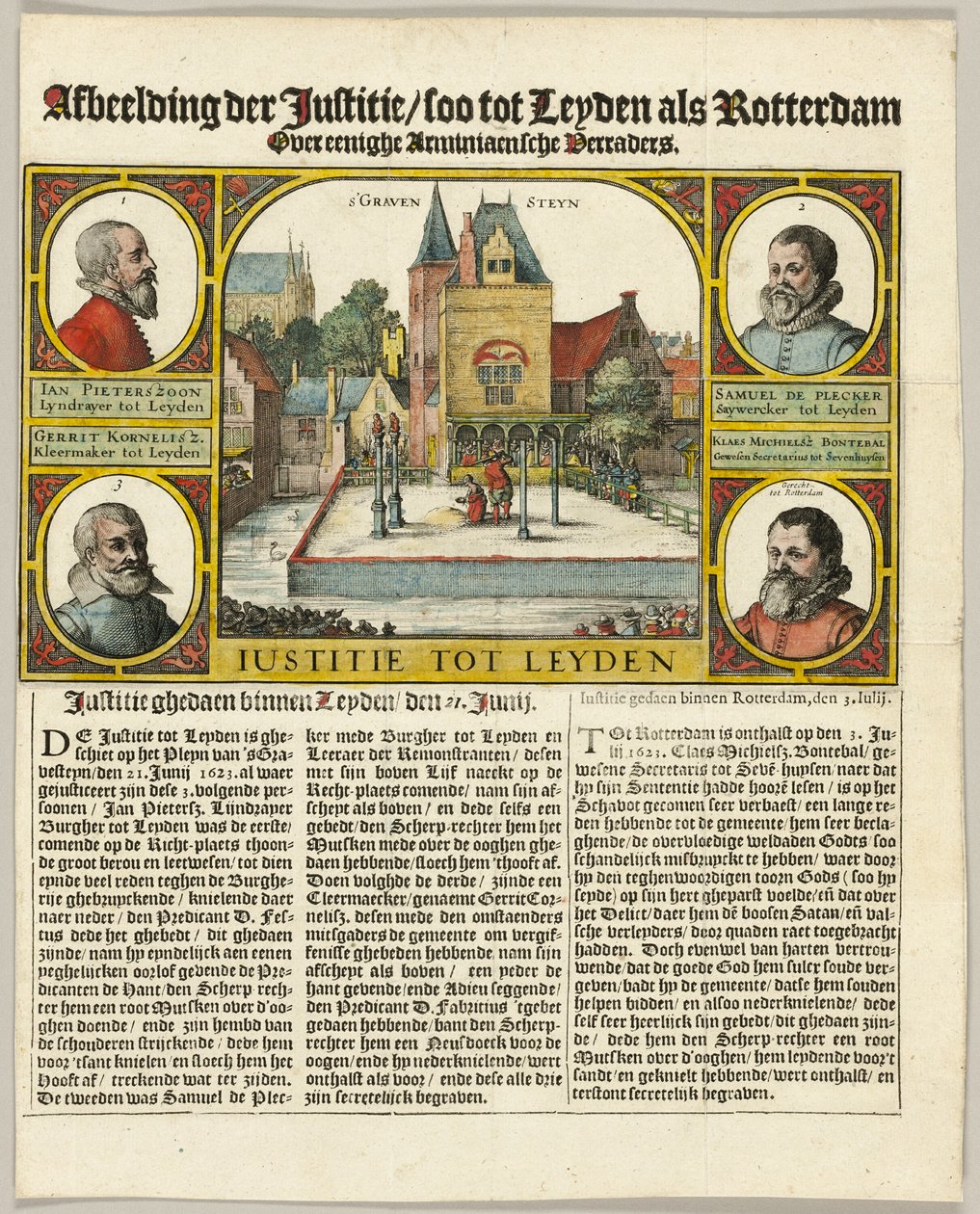 Arminiolaisten teloitus Leidenissä tekijältä Claes Jansz. Visscher II