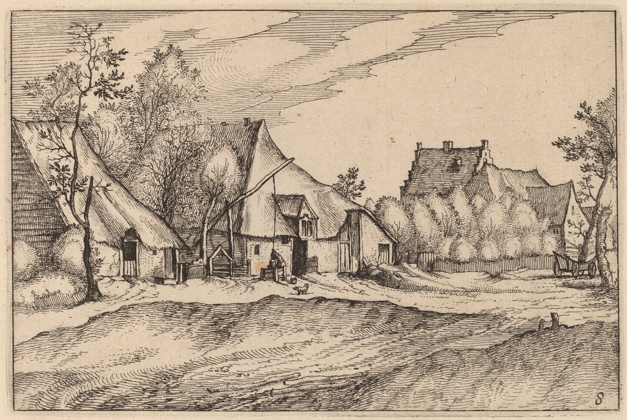 Maatilat kylässä tekijältä Claes Jansz Visscher after Johannes van Doetechum, the Elder after Lucas
