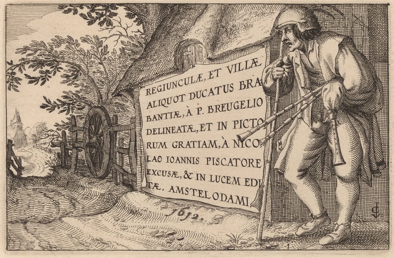 Nimilehti tekijältä Claes Jansz Visscher after Johannes van Doetechum, the Elder after Lucas