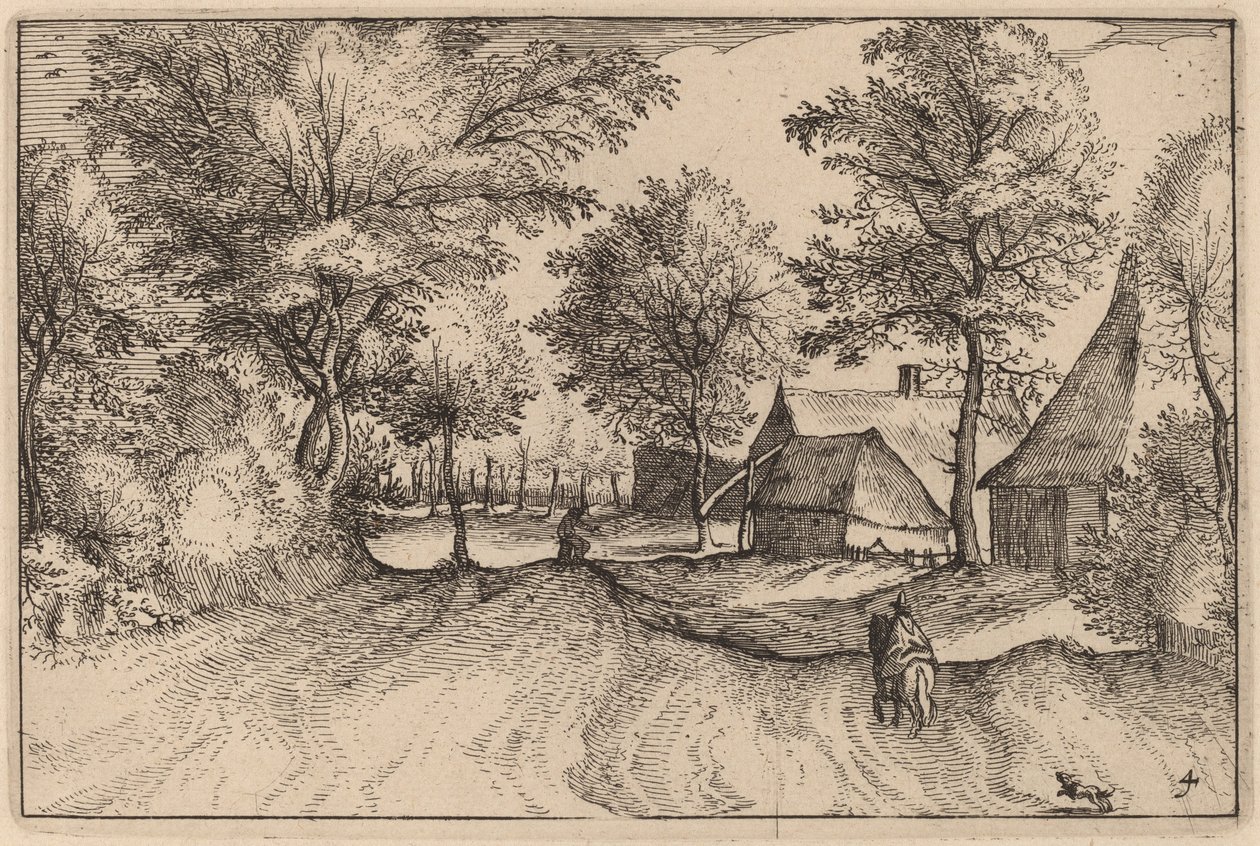 Kylätie tekijältä Claes Jansz Visscher after Johannes van Doetechum, the Elder after Lucas