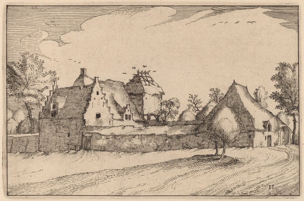 Aidattu maatila tekijältä Claes Jansz Visscher after Johannes van Doetechum, the Elder after Lucas
