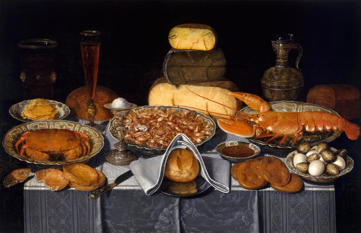 Asetelma rapujen, katkarapujen ja hummerien kanssa par Peeters, Clara (1594-1658), n. 1637-1640 - Öljy puulle, 70,8x108,9 - Museum of Fine Arts, Houston tekijältä Charlotte Evans