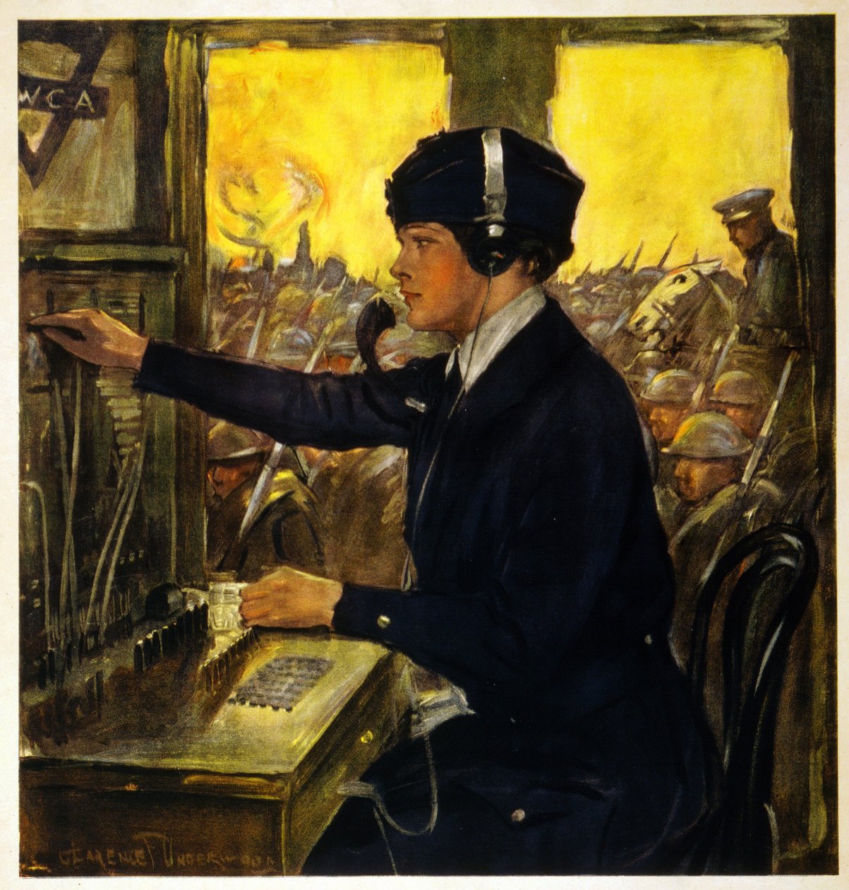 YWCA-puhelinoperaattori, n. 1918 tekijältä Clarence F. Underwood