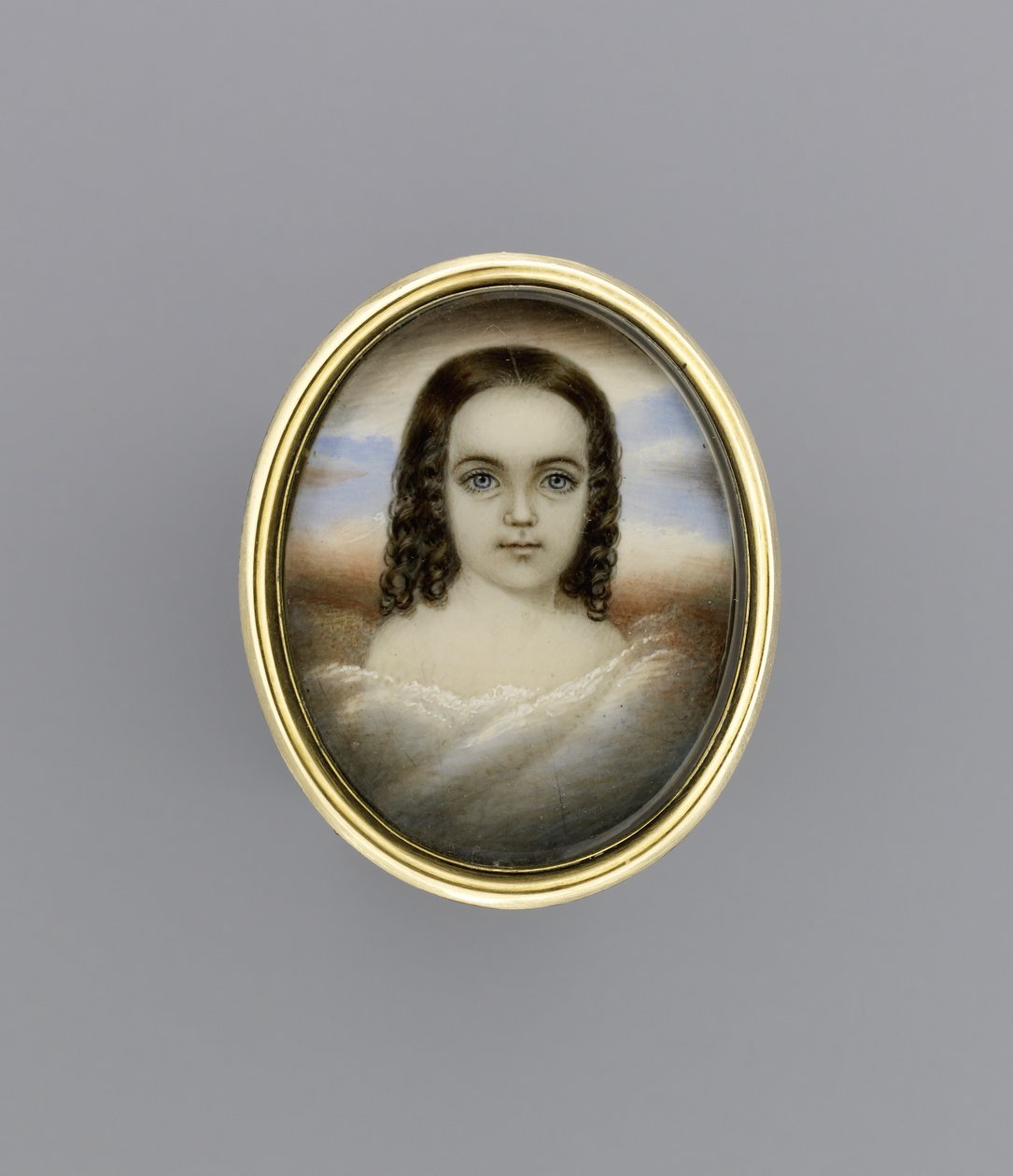 Tytön muotokuva, n. 1852 (akvarelli norsunluun päällä) tekijältä Clarissa Peters
