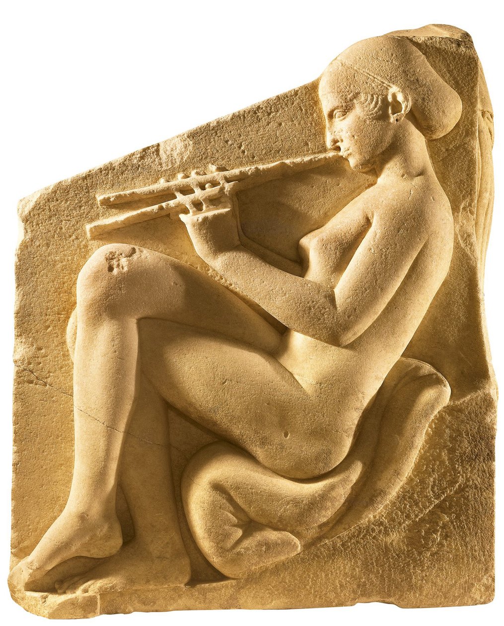 Aulos-soitin. Afroditen alttari, ns. Ludovisi-valtaistuin, vasen paneeli, noin 430 eaa. tekijältä Classical Antiquities