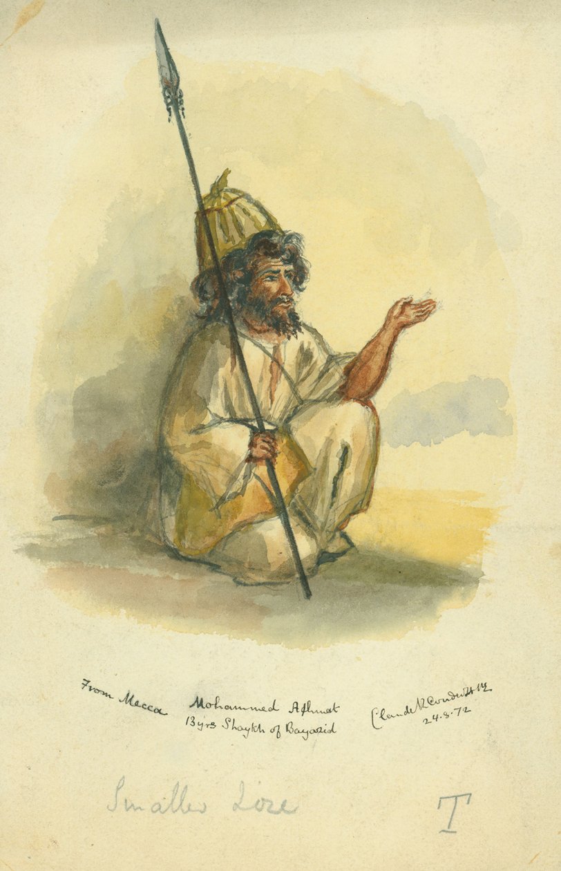 Mohammed Ahmet Mekasta, 1872 (wc ja kynä paperille) tekijältä Claude Conder