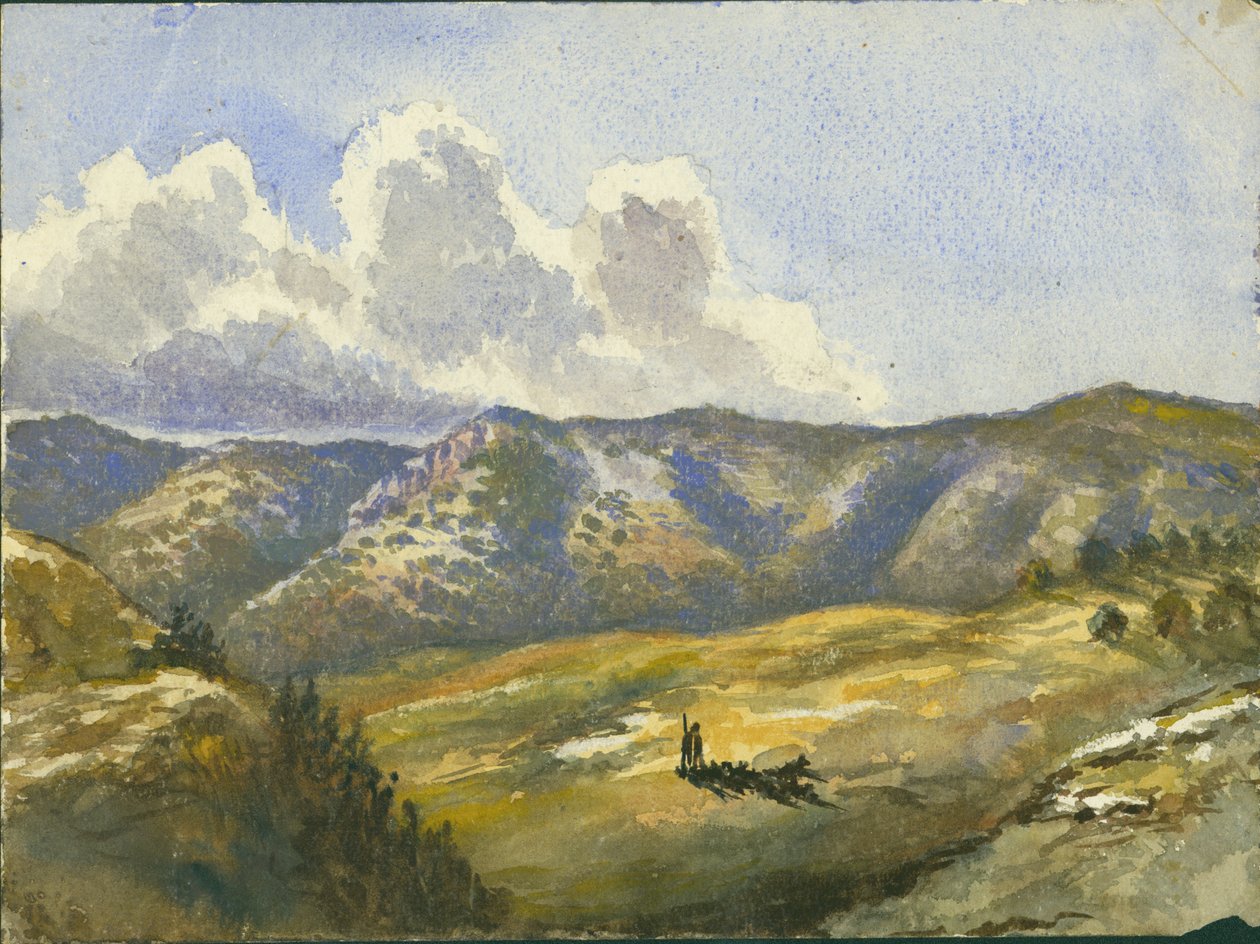Mount Carmel, 1872 (wc ja kynä paperille) tekijältä Claude Conder