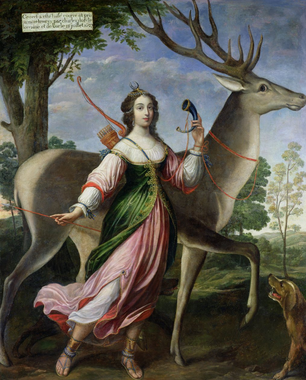 Marie de Rohan-Montbazon (1600-79) Chevreusen herttuatar Diana the Huntressa tekijältä Claude Deruet