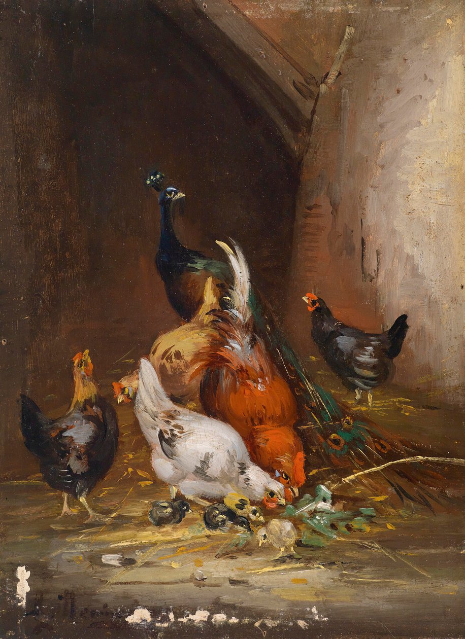 Hühner und ein Pfau tekijältä Claude Guilleminet