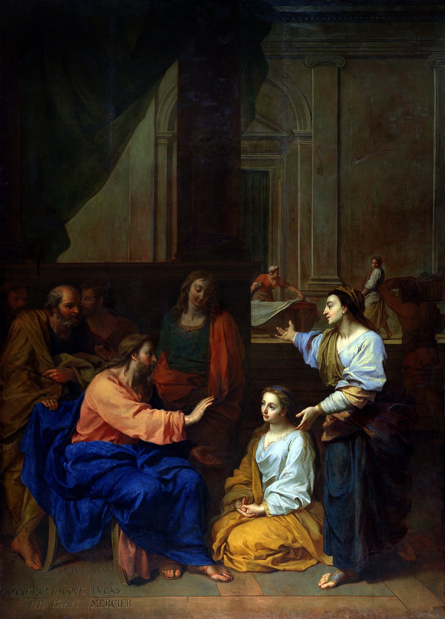 Kristus Martan ja Marian kanssa tekijältä Claude II Saint Paul