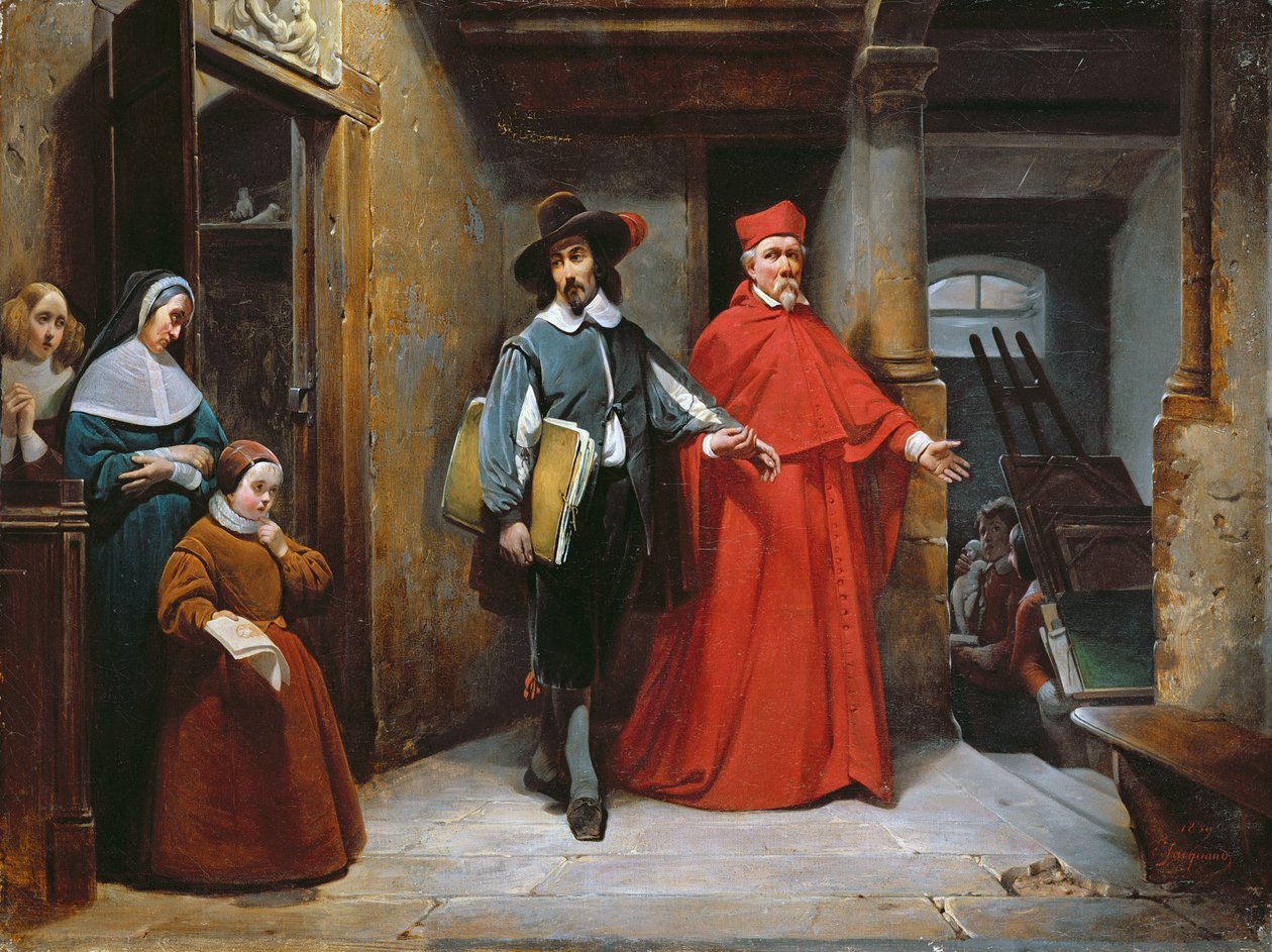 Kardinaali etsii Riberaa studiossaan Napolissa, 1839 tekijältä Claude Jacquand