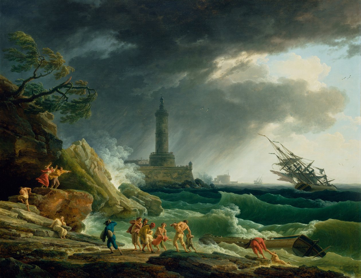 Myrsky Välimeren rannikolla tekijältä Claude Joseph Vernet