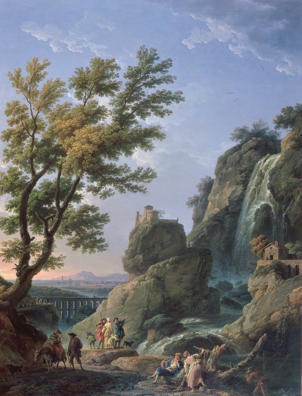 Maisema vesiputouksen ja hahmojen kanssa, 1768 tekijältä Claude Joseph Vernet