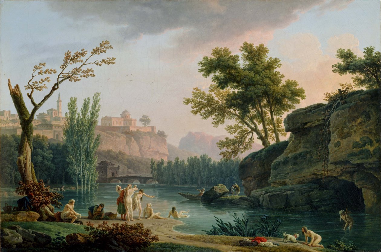 Kesä -ilta, maisema Italiassa tekijältä Claude Joseph Vernet