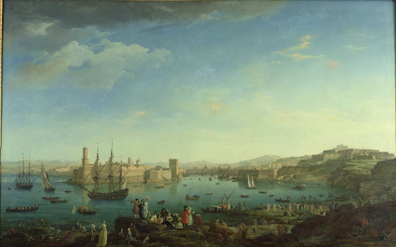 Marseillen sataman sisäänkäynti, 1754 tekijältä Claude Joseph Vernet