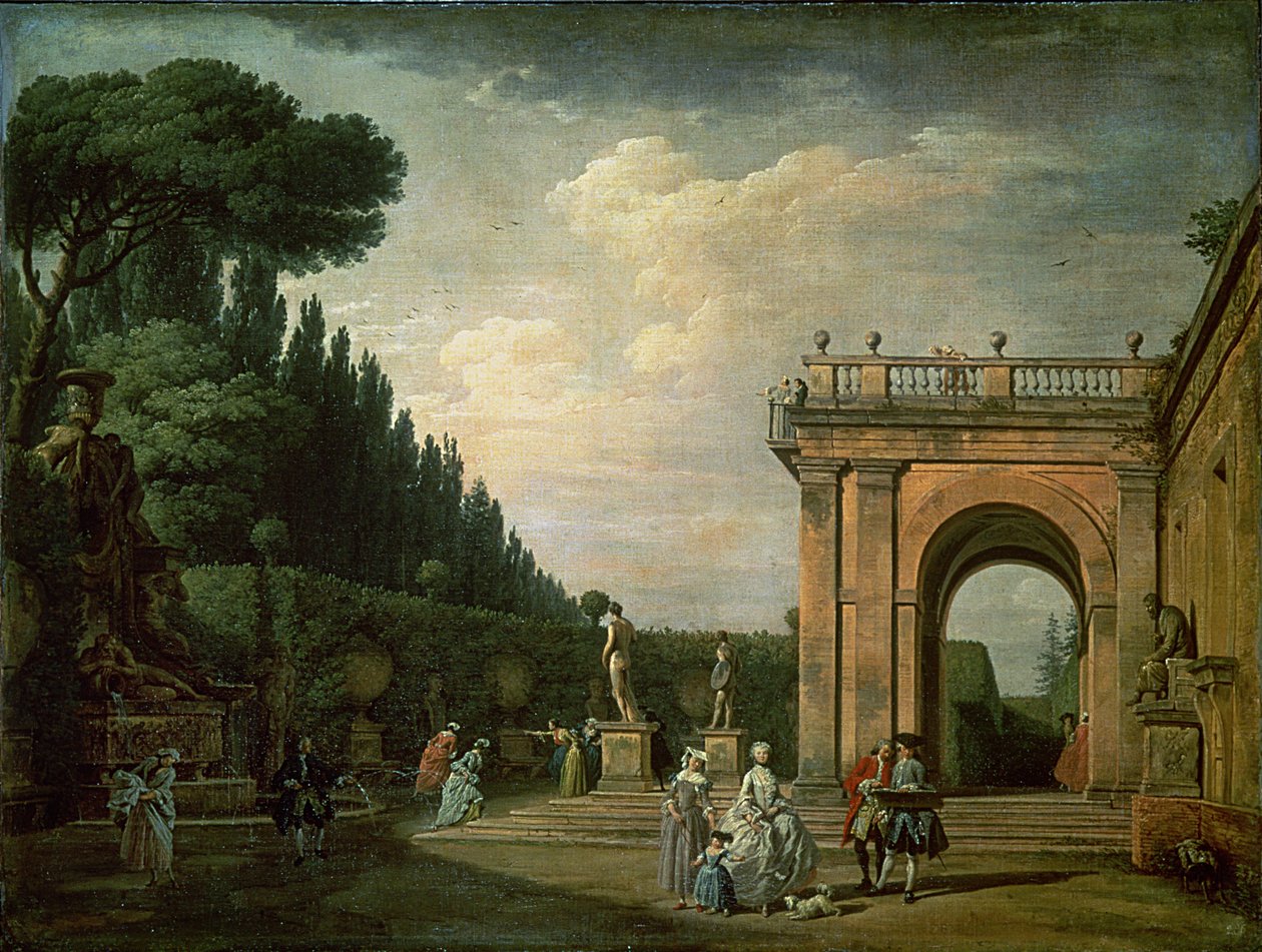 Villa Ludovisin puutarha, Rooma, 1749 tekijältä Claude Joseph Vernet