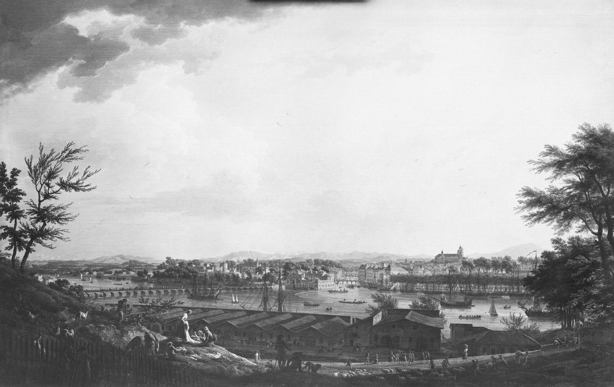 Näkymä Bayonneen linnoituksen puolivälistä, 1761 tekijältä Claude Joseph Vernet