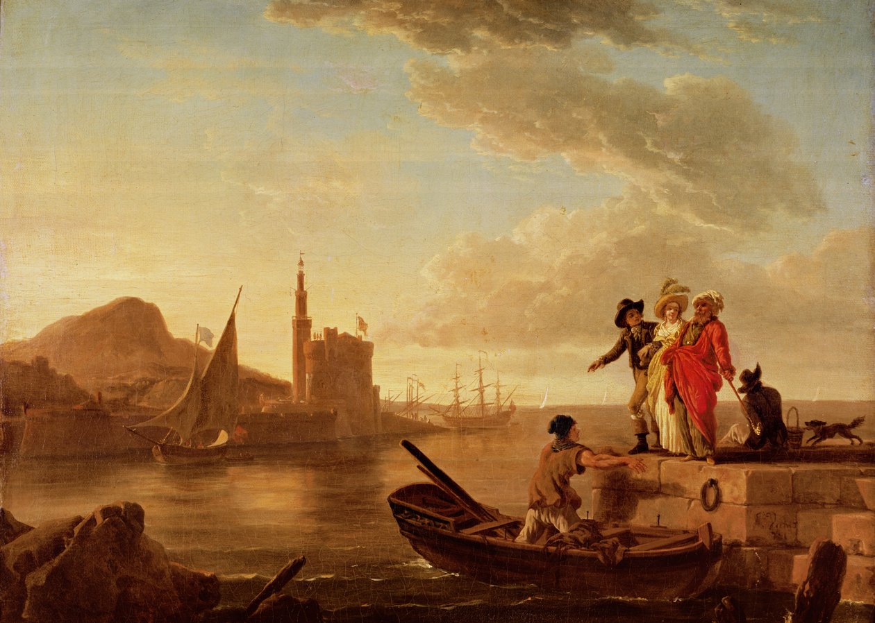 Näkymä satamaan tekijältä Claude Joseph Vernet