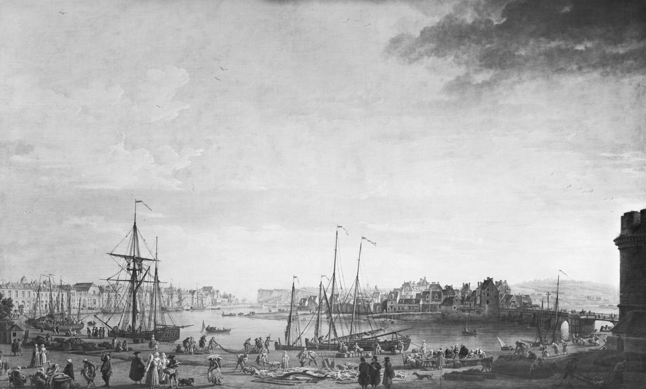 Näkymä Dieppen satamaan, 1765 tekijältä Claude Joseph Vernet