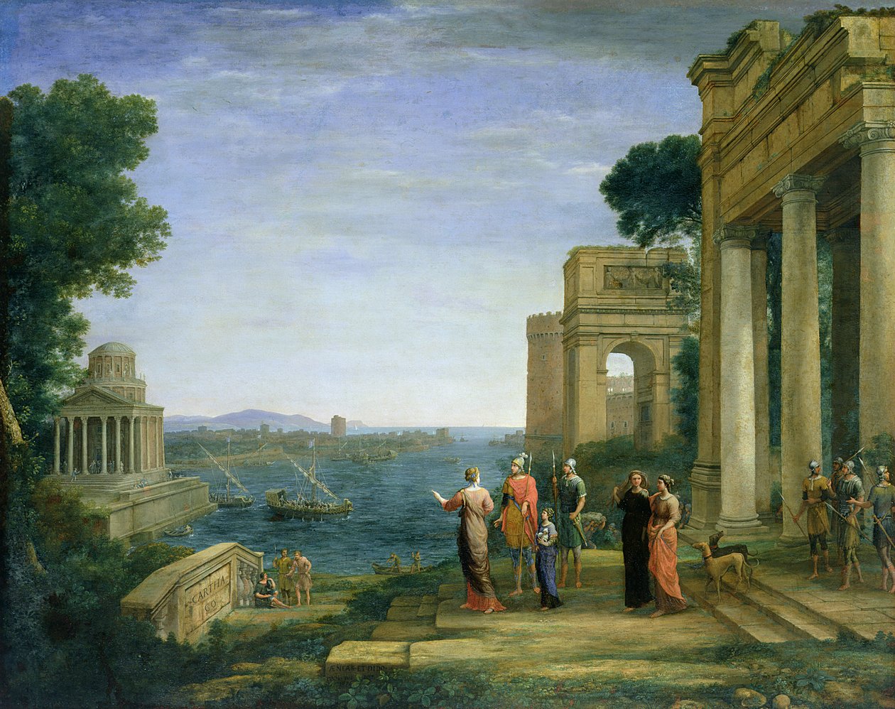 Aeneas ja Dido Karthagossa, 1675 tekijältä Claude Lorrain