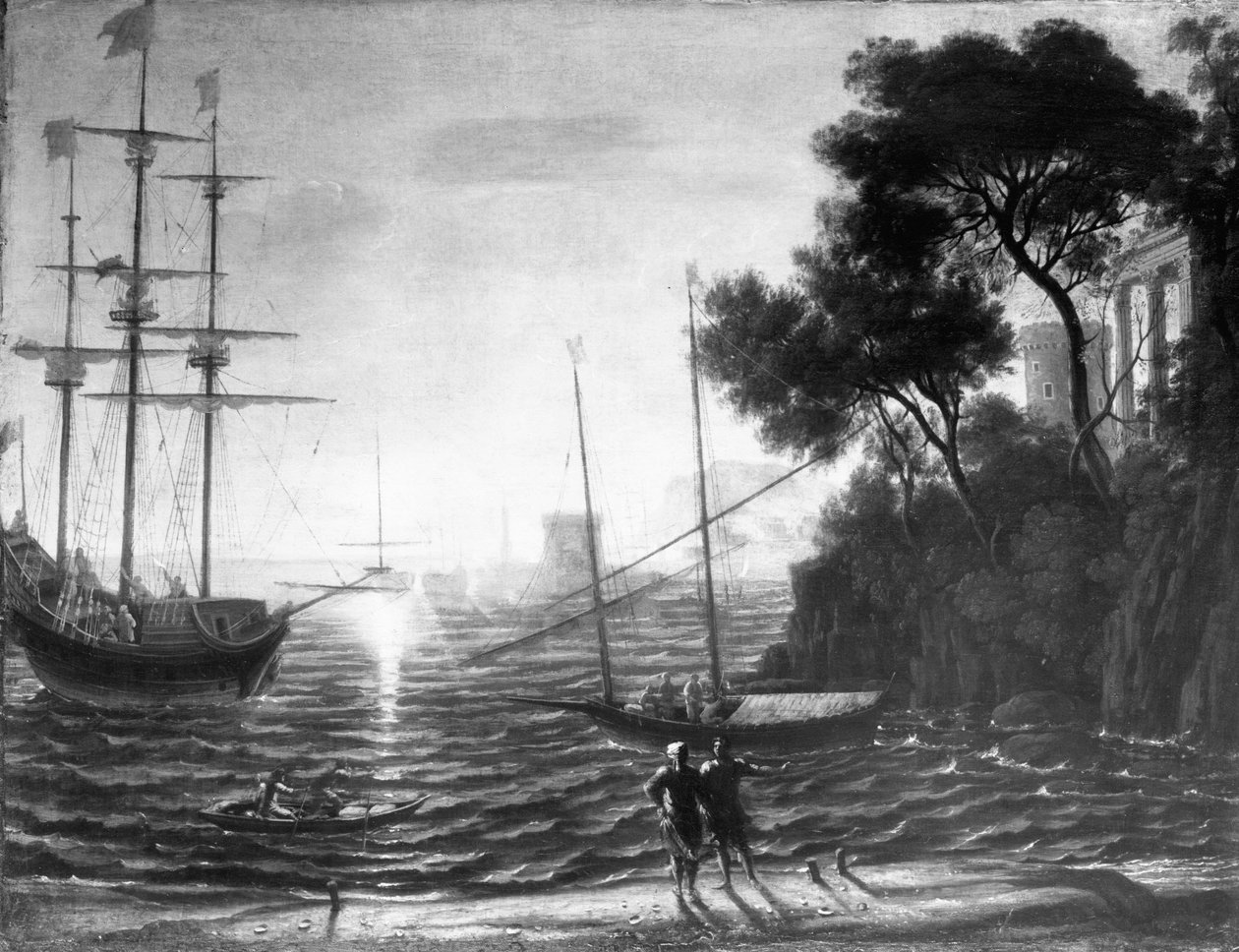 Klassinen satama auringonlaskun aikaan tekijältä Claude Lorrain