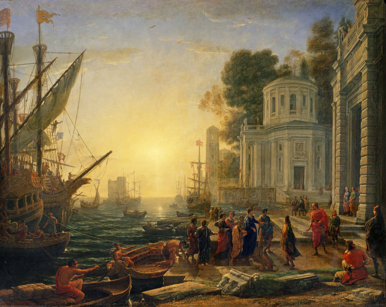 Kleopatra laskeutuu maihin Tarsoksessa, 1642 tekijältä Claude Lorrain