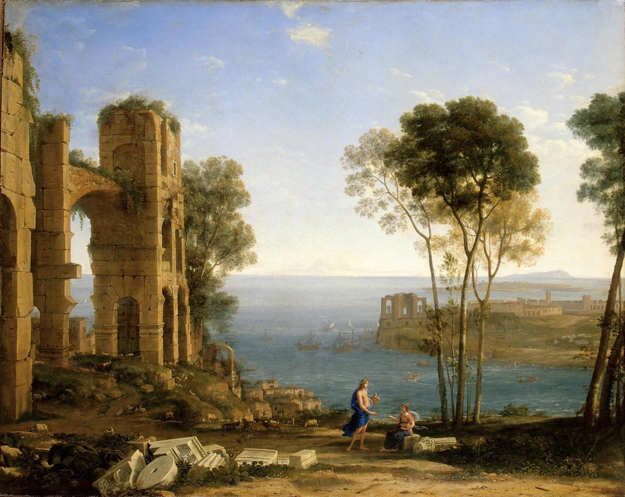 Côte vue avec Apollon et la Sibylle de Cumes tekijältä Claude Lorrain