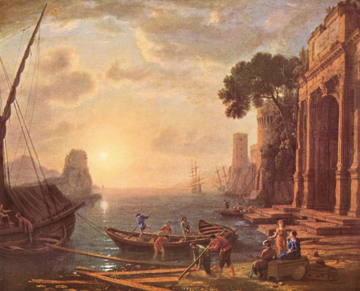 Hafen beim Sonnenuntergang tekijältä Claude Lorrain