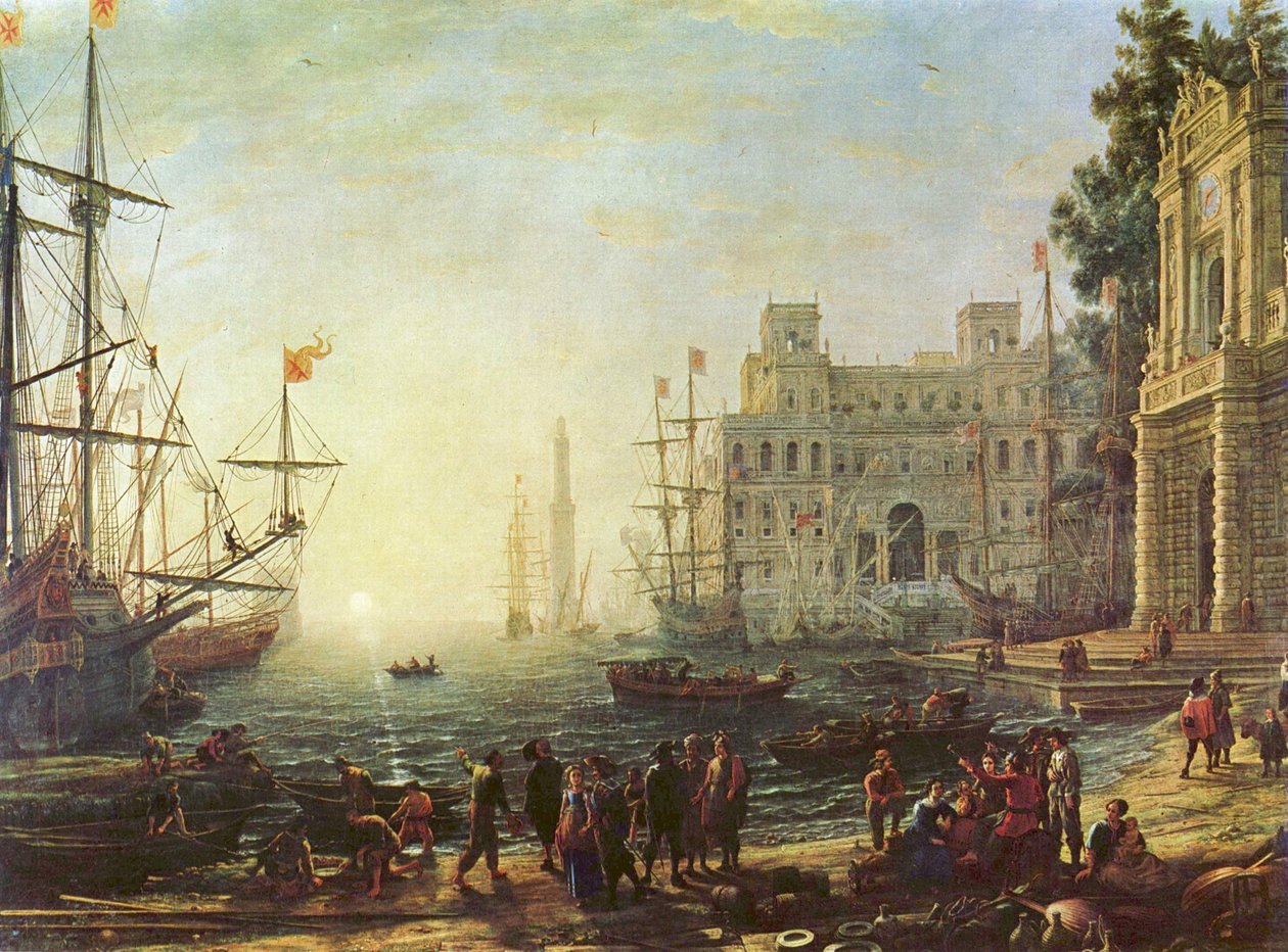 Hafen mit der Villa Medici tekijältä Claude Lorrain