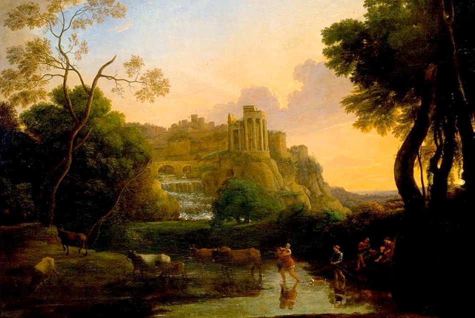 Ihanteellinen näkymä Tivolille tekijältä Claude Lorrain