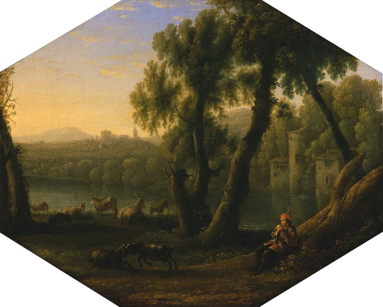 Italialainen maisema, n. 1636 tekijältä Claude Lorrain
