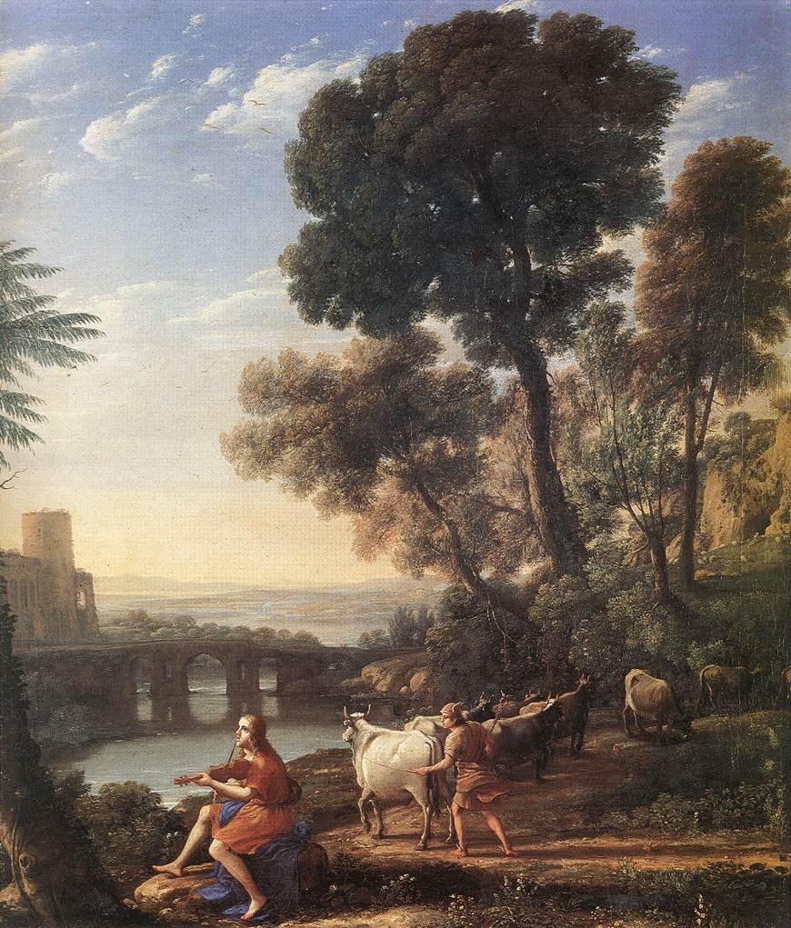 Maisema Apollon kanssa, joka vartioi Admetuksen karjaa tekijältä Claude Lorrain
