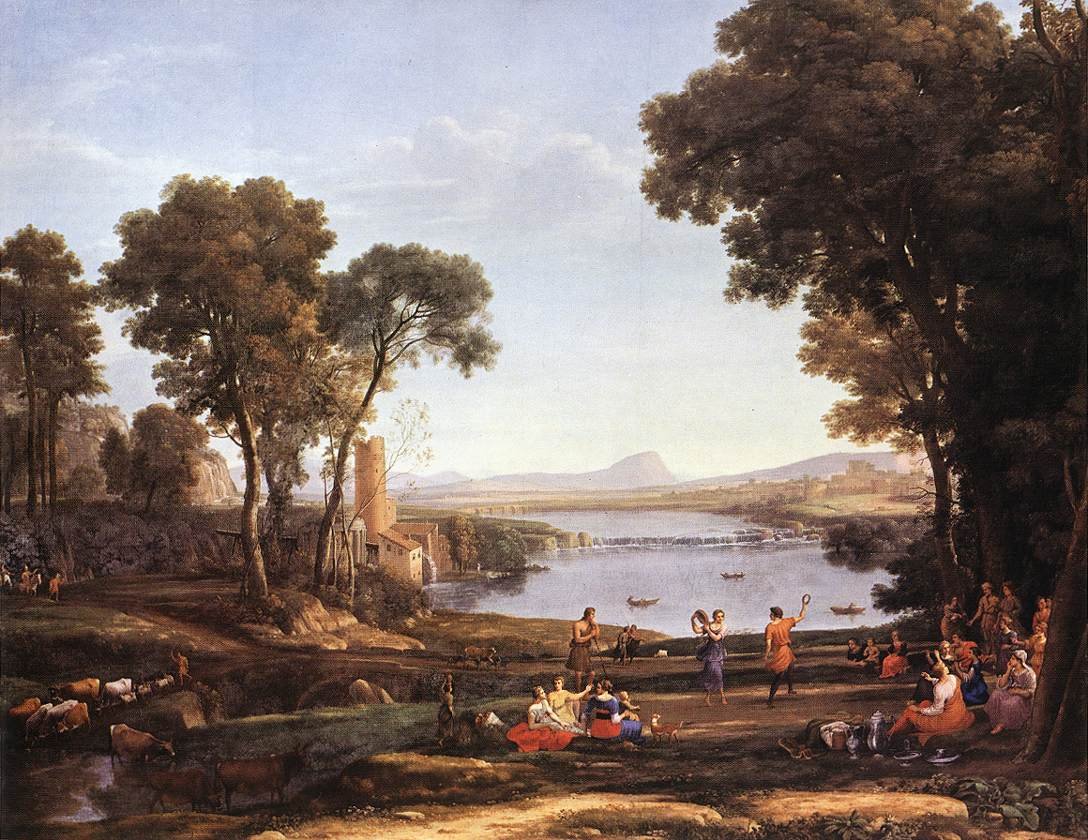 Maisema tanssivilla hahmoilla tekijältä Claude Lorrain