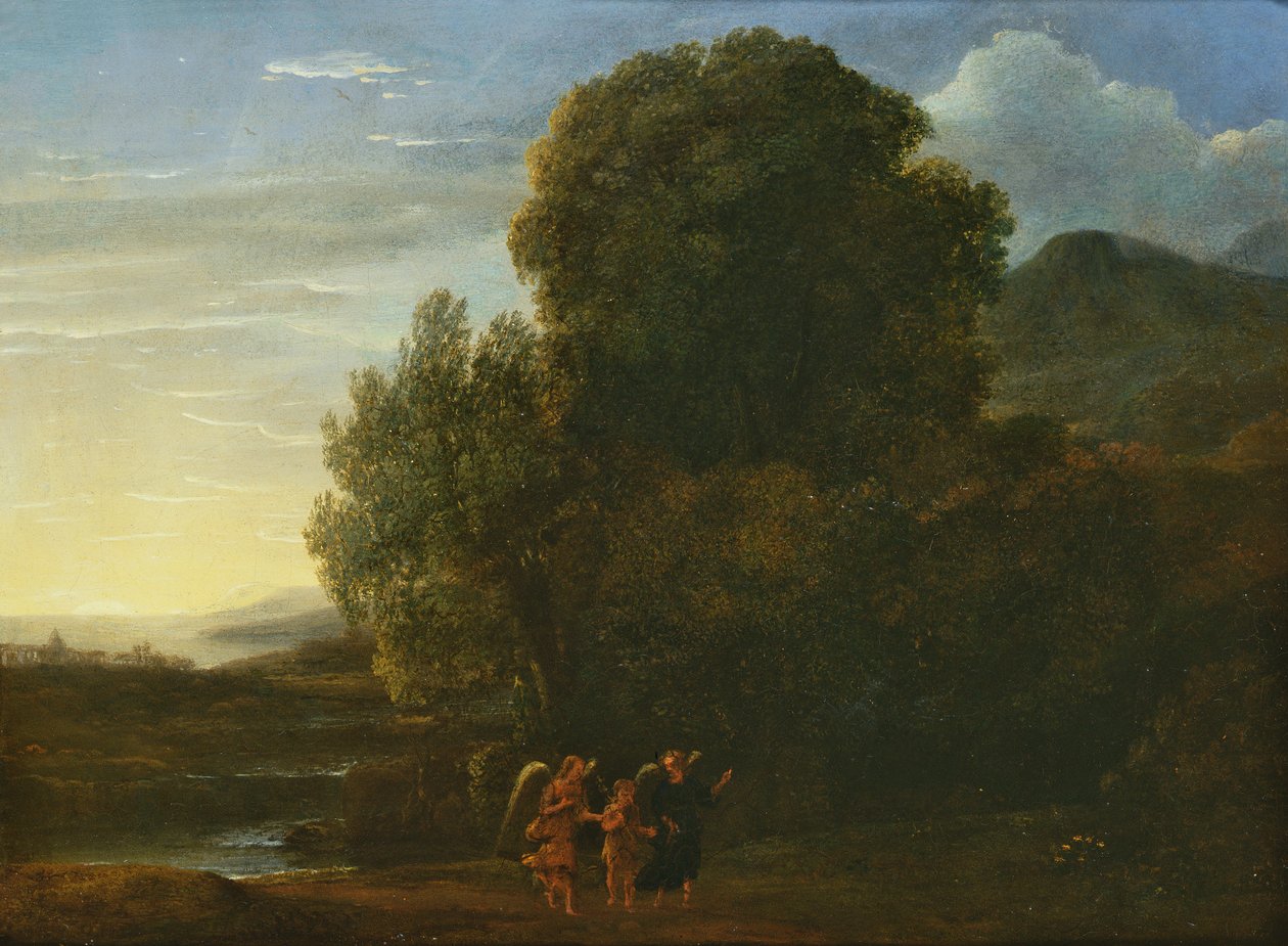 Maisema Pyhän Johannes Kastajan kanssa (öljy kuparille) tekijältä Claude Lorrain