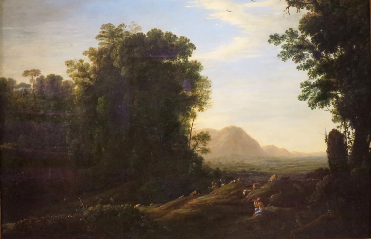 Maisema putkipaimenen kanssa tekijältä Claude Lorrain