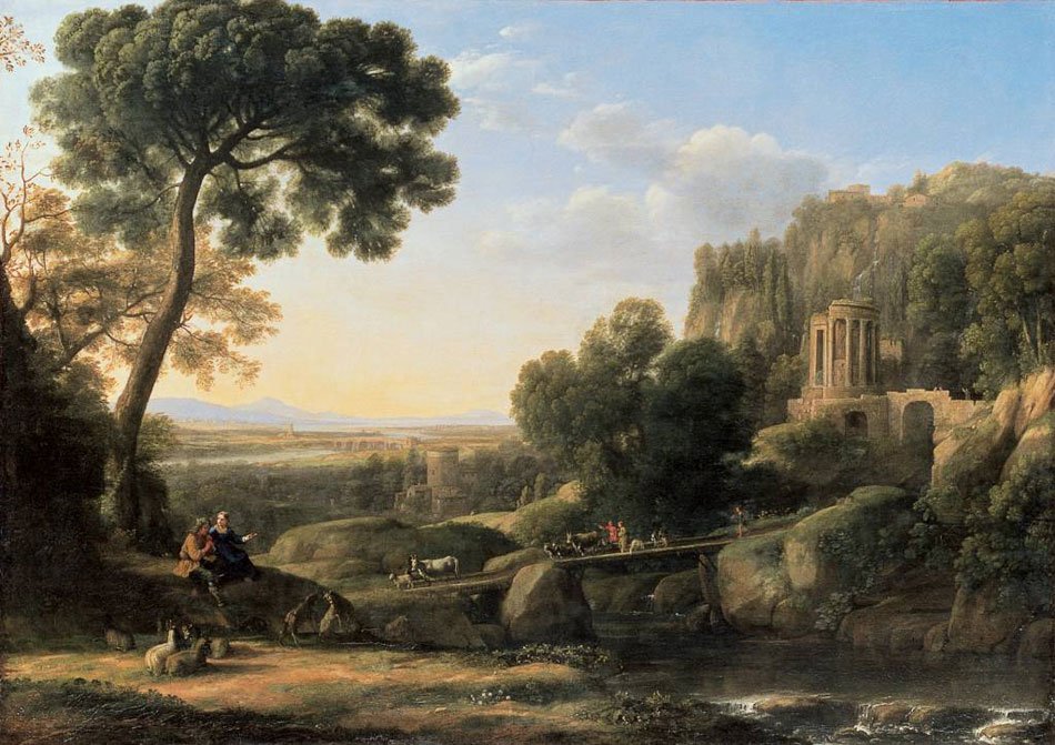 Maisema paimenten kanssa tekijältä Claude Lorrain