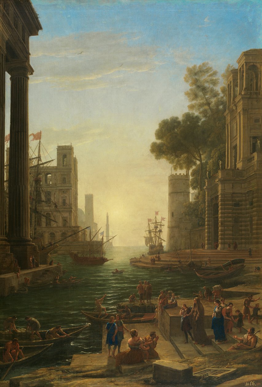 Maisema ja Saint Paula Romanan rantakatu Ostiassa tekijältä Claude Lorrain