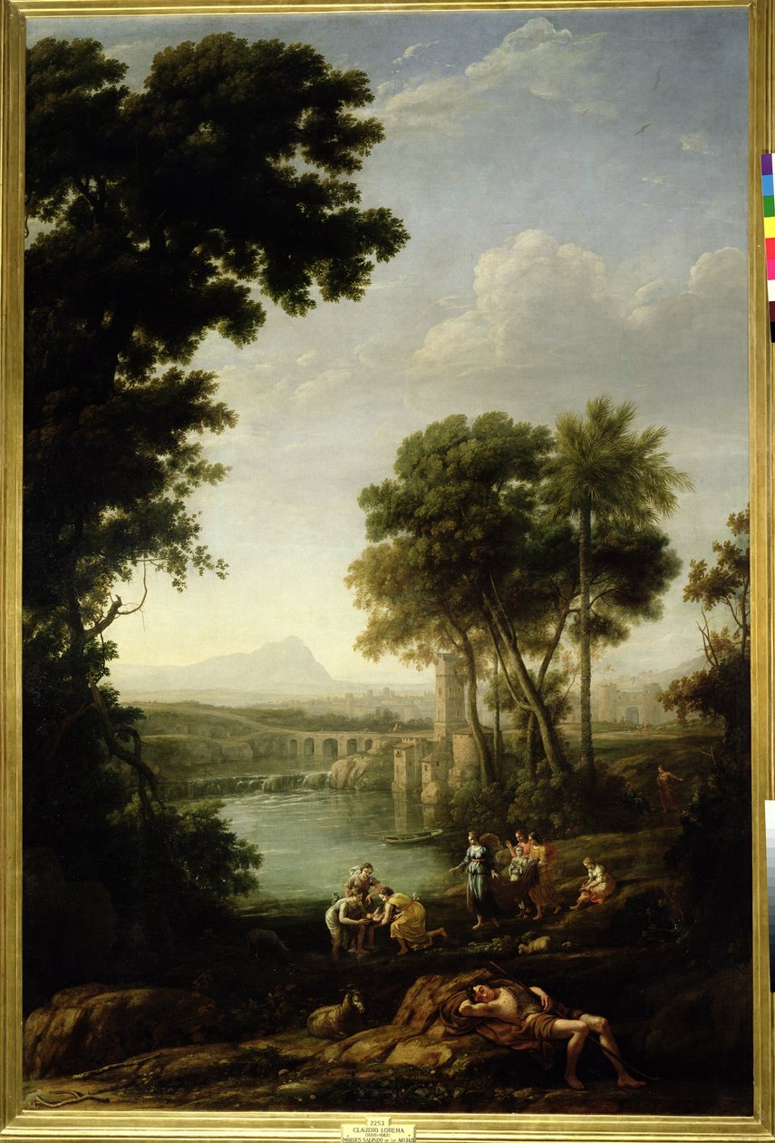 Maisema Mooseksen löydön kanssa tekijältä Claude Lorrain