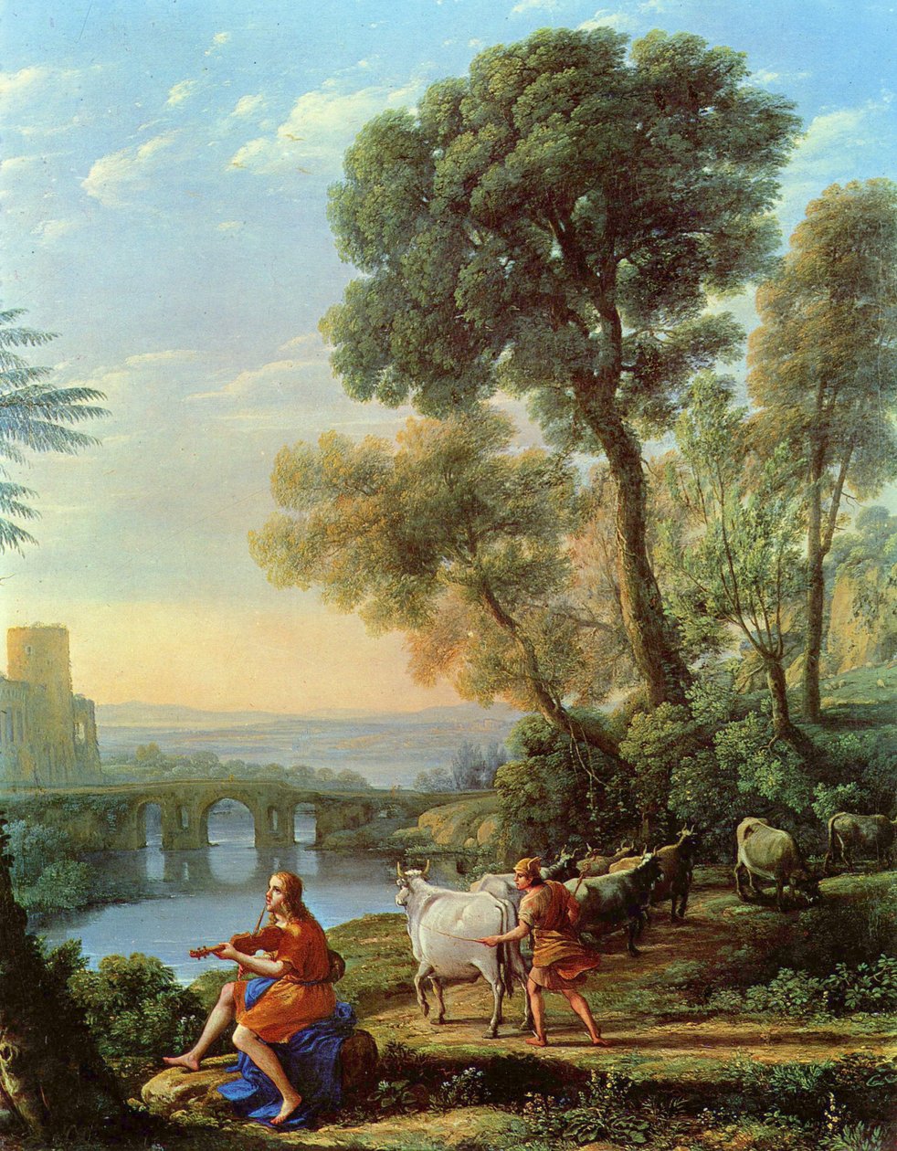 Landschaft mit Apollo und Merkur tekijältä Claude Lorrain