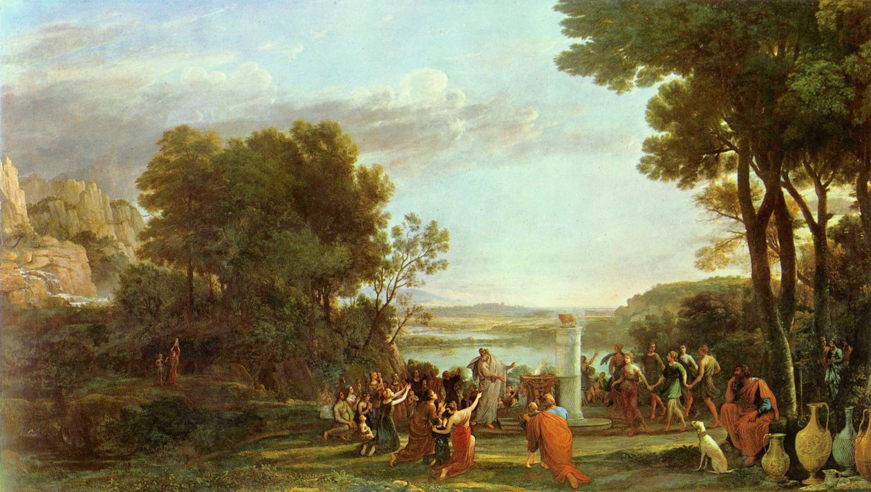 Landschaft mit der Anbetung des goldenen Kalbes tekijältä Claude Lorrain
