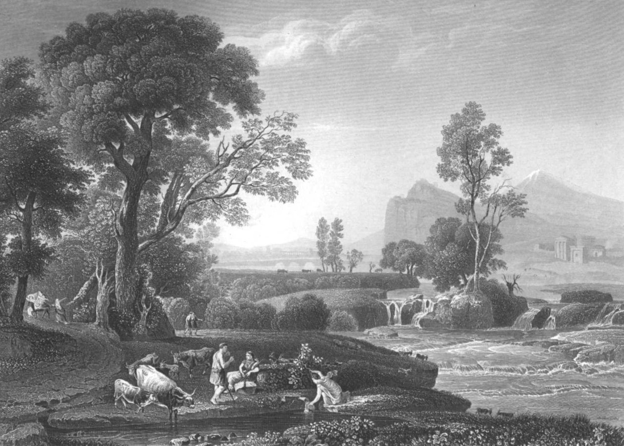 Landschaft mit der Flucht nach Ägypten tekijältä Claude Lorrain