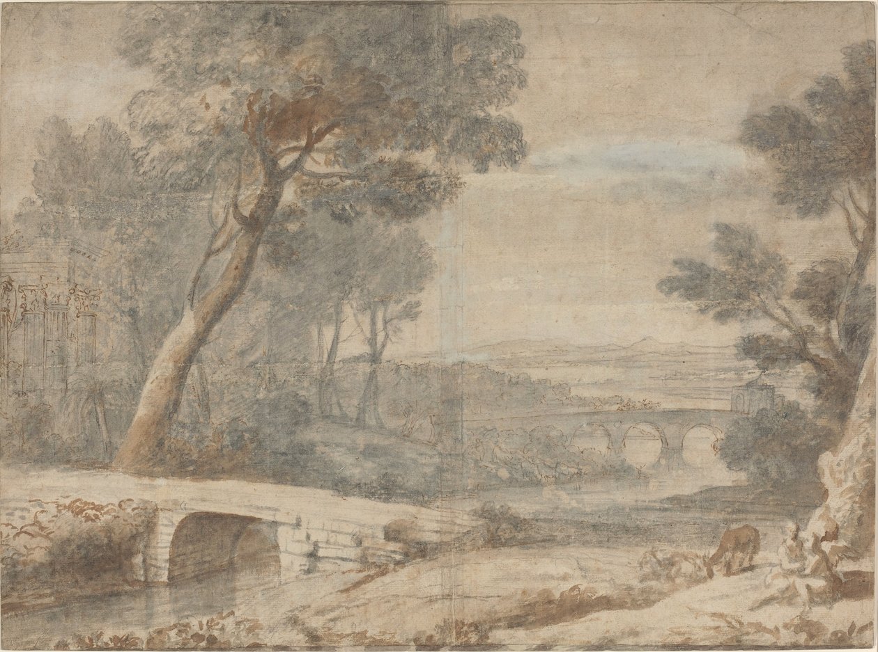 Le Repos riippuvalaisin la fuite en Égypte (fin XVIIe siècle) tekijältä Claude Lorrain