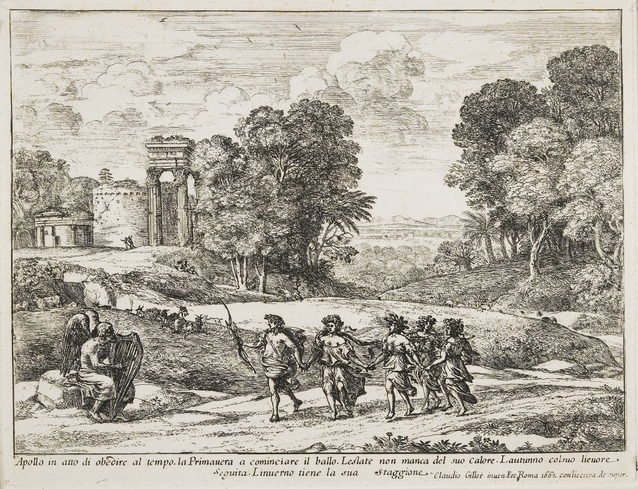 Aika, Apollo ja vuodenajat, 1662 tekijältä Claude Lorrain