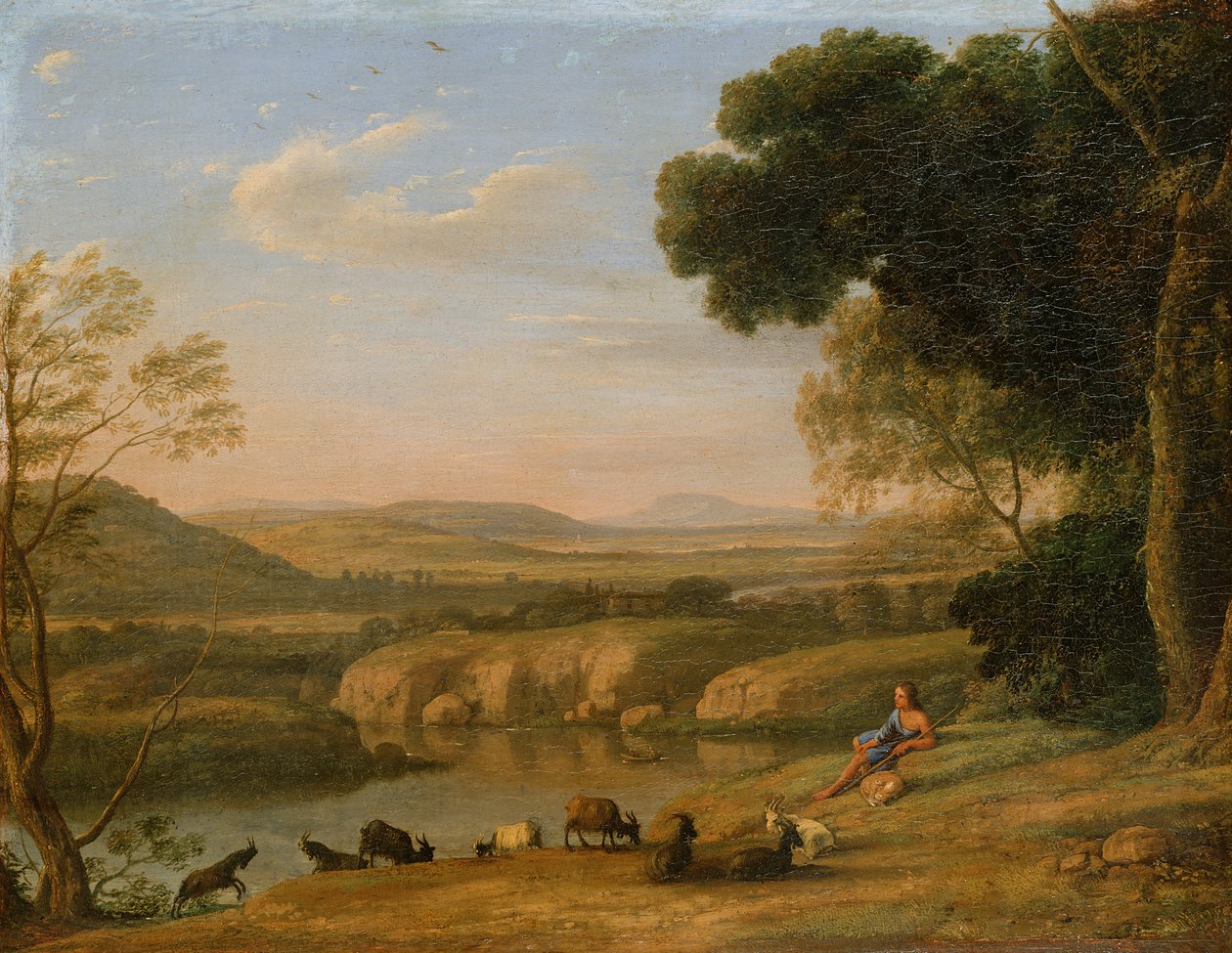 Pastoraalinen maisema tekijältä Claude Lorrain