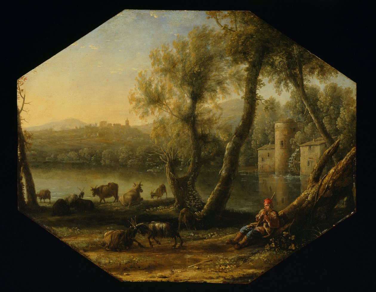 Pastoraalinen maisema tekijältä Claude Lorrain