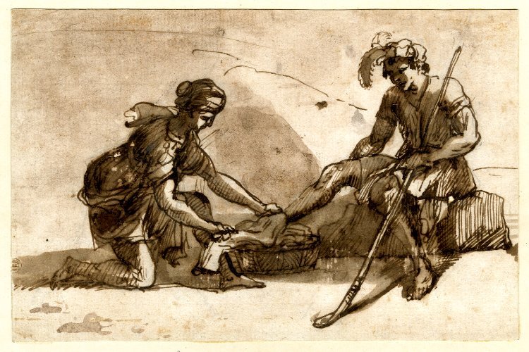 Pastoraalinen maisema lukuineen tekijältä Claude Lorrain