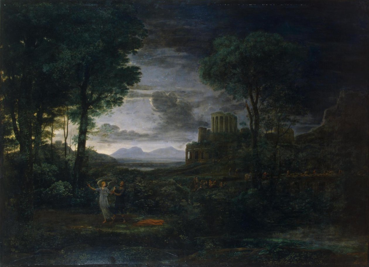 Paysage avec Jacob luttant avec lAnge (Nuit) tekijältä Claude Lorrain