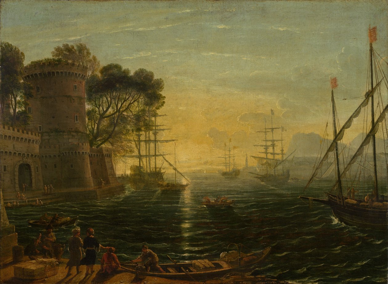 Port au coucher du soleil tekijältä Claude Lorrain
